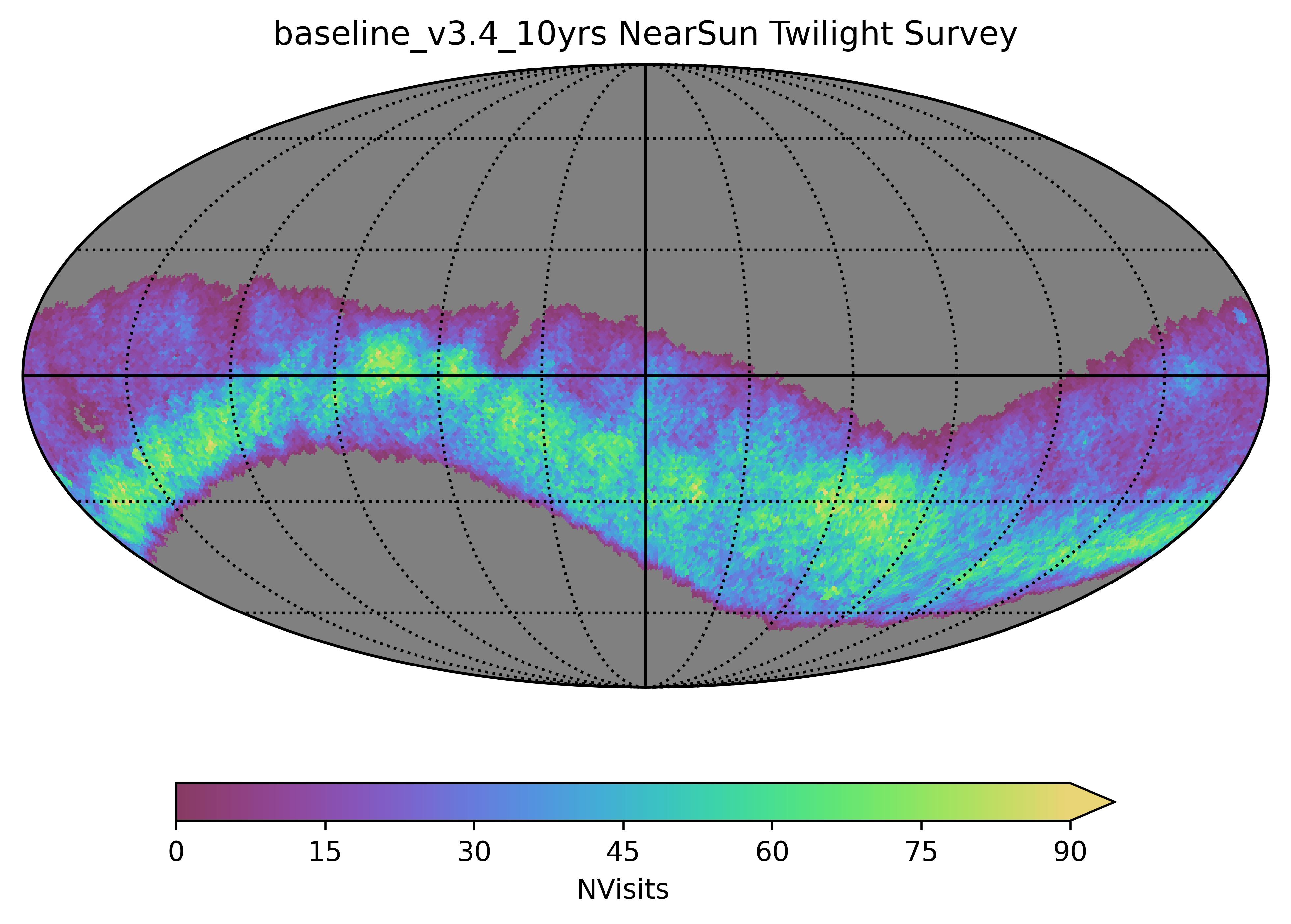 The footprint of the near-sun twilight microsurvey.